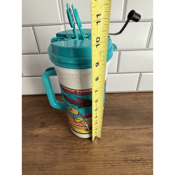 Vintage 90s Dunkin Donuts Tall Whirley Travel Mug Ocean Summer Cartoon Fish 32oz - Picture 10 of 12